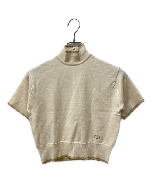 Christian Dior（クリスチャン ディオール）Christian Dior (クリスチャン ディオール) ハイネック半袖ニット アイボリー サイズ:Ⅿの古着・服飾アイテム