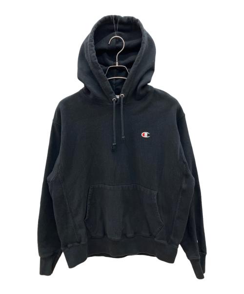 Champion REVERSE WEAVE（チャンピオン リバース ウィーブ）Champion REVERSE WEAVE (チャンピオン リバース ウィーブ) 00s復刻PULLOVER HOODIE　古着 ブラック サイズ:2XLの古着・服飾アイテム