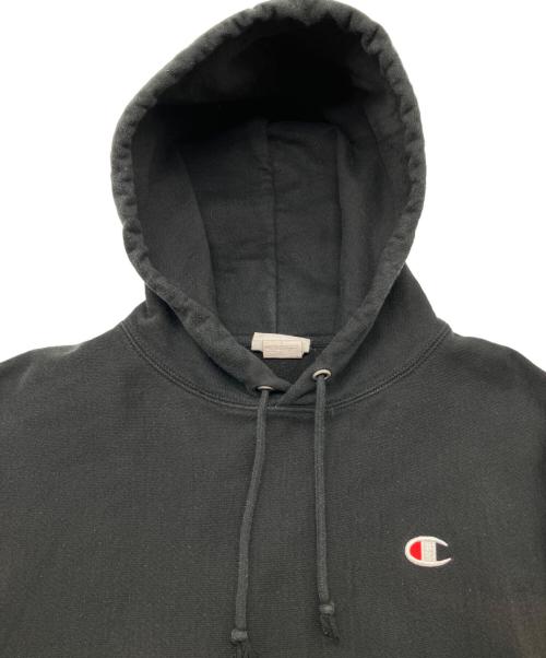 Champion REVERSE WEAVE（チャンピオン リバース ウィーブ）Champion REVERSE WEAVE (チャンピオン リバース ウィーブ) 00s復刻PULLOVER HOODIE　古着 ブラック サイズ:2XLの古着・服飾アイテム