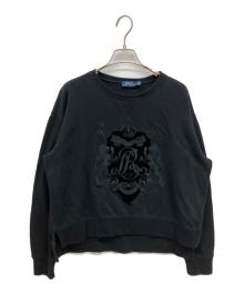 POLO RALPH LAUREN（ポロ・ラルフローレン）の古着「ライオンエンブレム刺繍スウェット」｜ブラック