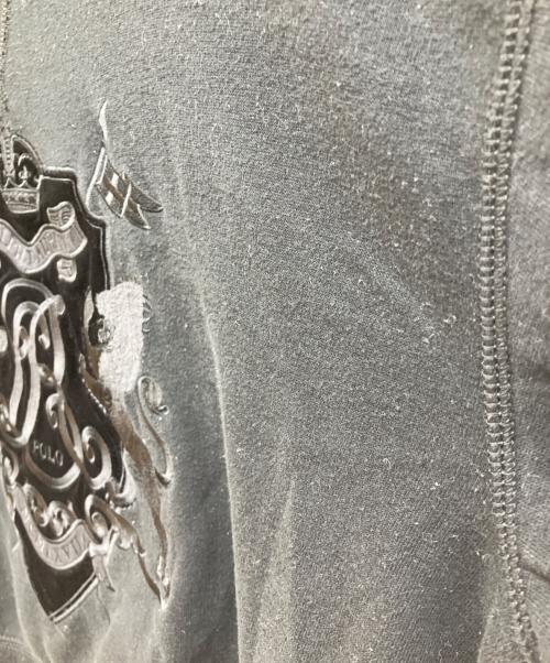 POLO RALPH LAUREN（ポロ・ラルフローレン）POLO RALPH LAUREN (ポロ・ラルフローレン) ライオンエンブレム刺繍スウェット ブラック サイズ:Ｌの古着・服飾アイテム