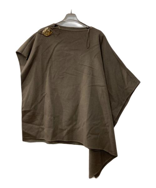 ZARA（ザラ）ZARA (ザラ) ZW COLLECTION CAPE WITH WOOL AND CLASP DETAIL ブラウン サイズ:M 未使用品の古着・服飾アイテム