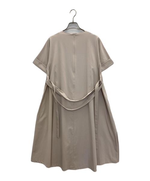 foufou（フーフー）foufou (フーフー) プリミティブ半袖ワンピース ベージュの古着・服飾アイテム