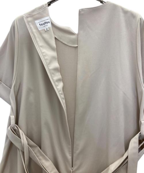 foufou（フーフー）foufou (フーフー) プリミティブ半袖ワンピース ベージュの古着・服飾アイテム