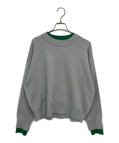 LE CERCLE par rope'（ル セルクル パー ロペ）LE CERCLE par rope' (ル セルクル パー ロペ) レイヤード風スウェットライクニットプルオーバー グレー サイズ:Fの古着・服飾アイテム