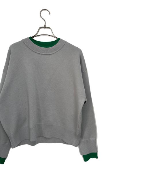 LE CERCLE par rope'（ル セルクル パー ロペ）LE CERCLE par rope' (ル セルクル パー ロペ) レイヤード風スウェットライクニットプルオーバー グレー サイズ:Fの古着・服飾アイテム