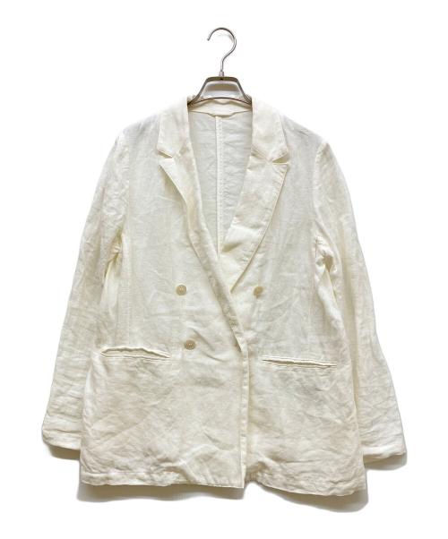 YANUK（ヤヌーク）YANUK (ヤヌーク) リネンテーラードジャケット アイボリー サイズ:Mの古着・服飾アイテム