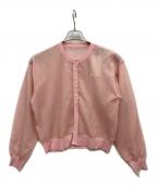 ikiイキ）の古着「ビスポリ天竺 チュールリバーシブルカーディガン」｜ピンク