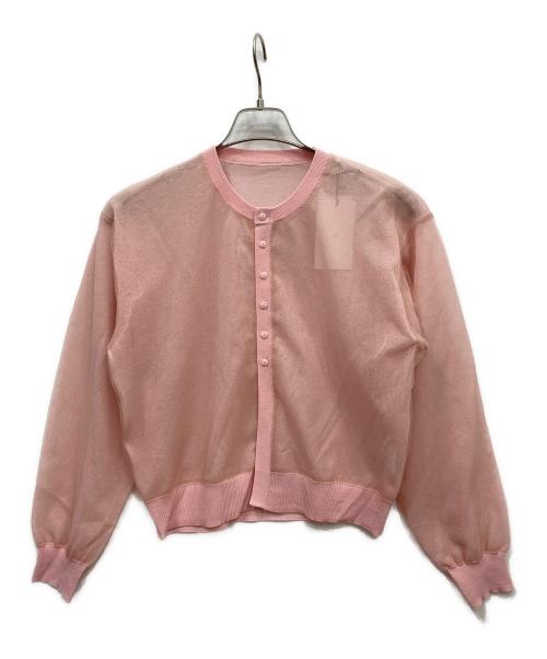 iki（イキ）iki (イキ) ビスポリ天竺 チュールリバーシブルカーディガン ピンク サイズ:FREEの古着・服飾アイテム