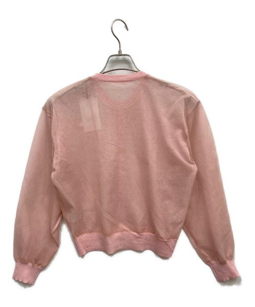 iki（イキ）iki (イキ) ビスポリ天竺 チュールリバーシブルカーディガン ピンク サイズ:FREEの古着・服飾アイテム