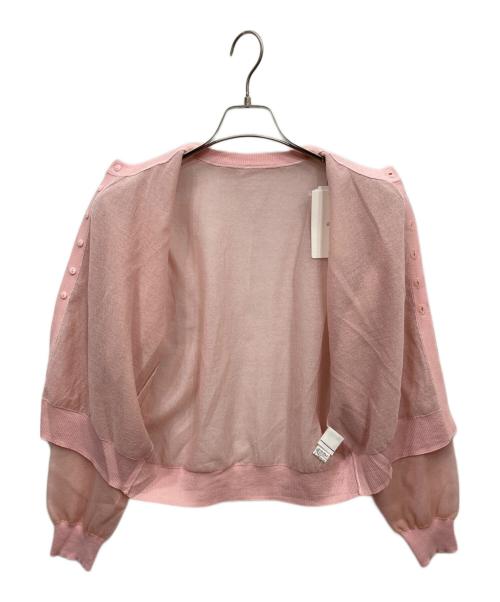 iki（イキ）iki (イキ) ビスポリ天竺 チュールリバーシブルカーディガン ピンク サイズ:FREEの古着・服飾アイテム