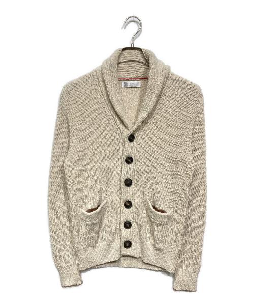 BRUNELLO CUCINELLI（ブルネロクチネリ）BRUNELLO CUCINELLI (ブルネロクチネリ) コットンリネンショールカラーカーディガン ベージュ サイズ:46の古着・服飾アイテム