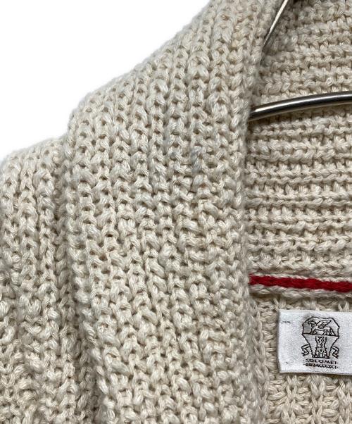 BRUNELLO CUCINELLI（ブルネロクチネリ）BRUNELLO CUCINELLI (ブルネロクチネリ) コットンリネンショールカラーカーディガン ベージュ サイズ:46の古着・服飾アイテム