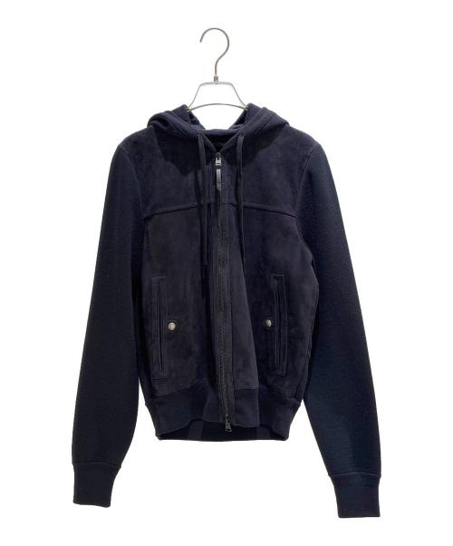 TOM FORD（トムフォード）TOM FORD (トムフォード) スエード切替フーデッドブルゾン　BWM2M TFK154 ネイビー サイズ:44の古着・服飾アイテム