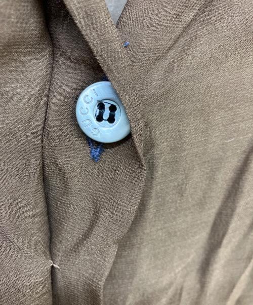 GUCCI（グッチ）GUCCI (グッチ) シアーシルクシャツ ブラウン×ネイビー サイズ:40の古着・服飾アイテム