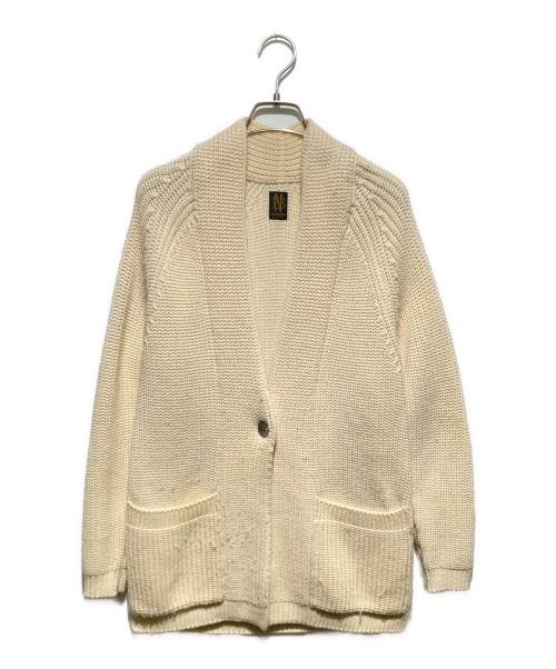 BOTONER（バトナー）BOTONER (バトナー) 5ゲージウール片畦カーディガン アイボリー サイズ:1の古着・服飾アイテム