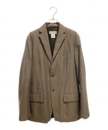 DRIES VAN NOTEN（ドリスヴァンノッテン）の古着「ストライプ 2B テーラードジャケット」｜ブラウン
