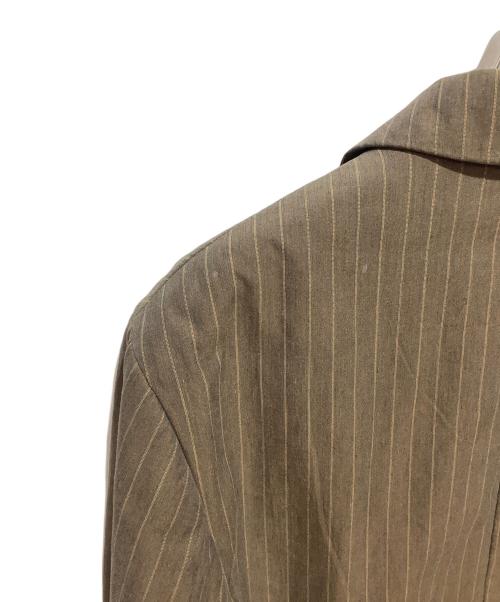 DRIES VAN NOTEN（ドリスヴァンノッテン）DRIES VAN NOTEN (ドリスヴァンノッテン) ストライプ 2B テーラードジャケット ブラウン サイズ:48の古着・服飾アイテム
