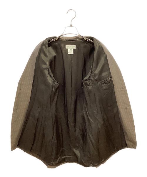 DRIES VAN NOTEN（ドリスヴァンノッテン）DRIES VAN NOTEN (ドリスヴァンノッテン) ストライプ 2B テーラードジャケット ブラウン サイズ:48の古着・服飾アイテム