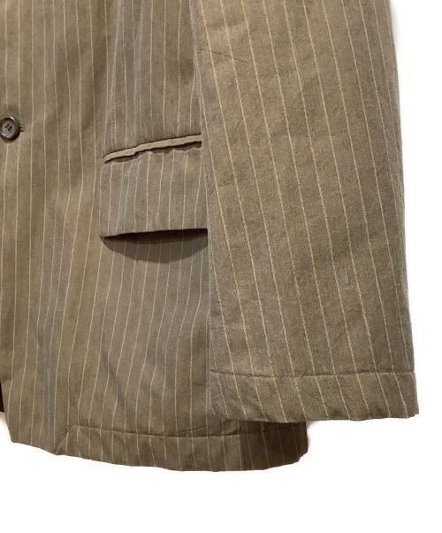 DRIES VAN NOTEN（ドリスヴァンノッテン）DRIES VAN NOTEN (ドリスヴァンノッテン) ストライプ 2B テーラードジャケット ブラウン サイズ:48の古着・服飾アイテム