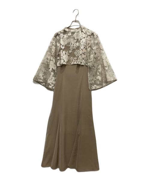 anuans（アニュアンス）anuans (アニュアンス) エンブロイダリーレースケープセットドレス ベージュ サイズ:Sの古着・服飾アイテム