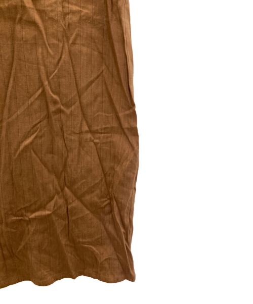 mjuka（ミューカ）mjuka (ミューカ) BALLOON SLEEVE STRIPE DRESS ブラウン サイズ:FREE 未使用品の古着・服飾アイテム