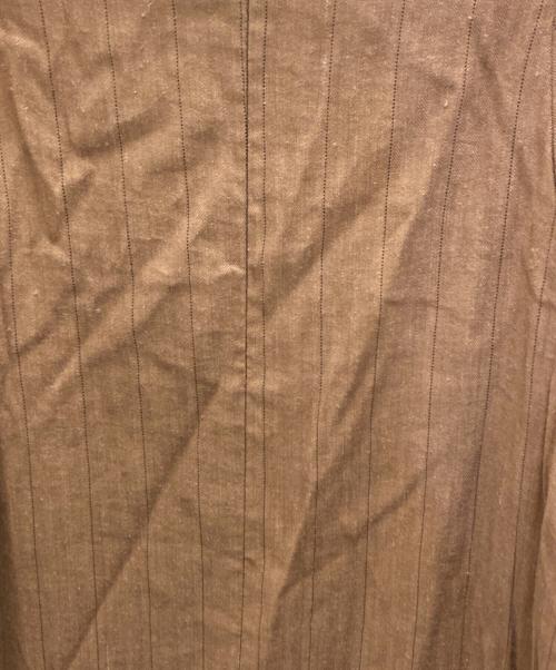 mjuka（ミューカ）mjuka (ミューカ) BALLOON SLEEVE STRIPE DRESS ブラウン サイズ:FREE 未使用品の古着・服飾アイテム