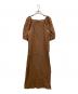 mjuka（ミューカ）の古着「BALLOON SLEEVE STRIPE DRESS」｜ブラウン