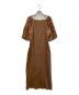 mjuka (ミューカ) BALLOON SLEEVE STRIPE DRESS ブラウン サイズ:FREE 未使用品：5000円