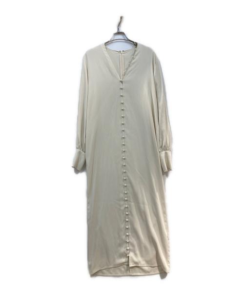 AKTE（アクテ）AKTE (アクテ) ディープVネックワンピース アイボリー サイズ:Fの古着・服飾アイテム