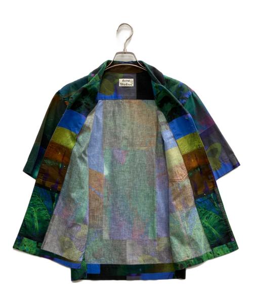 Acne studios（アクネ ストゥディオズ）ACNE STUDIOS (アクネ ストゥディオズ) ボタニカルプリントオープンカラーシャツ ブルー サイズ:44の古着・服飾アイテム