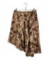 COMME des GARCONS（コムデギャルソン）の古着「デザインシルクスカート　キュビズム　アシンメトリー」｜ブラウン