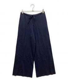 ETRE TOKYO（エトレトウキョウ）の古着「コットンシルクスムースニットパンツ」｜ネイビー