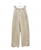 NOUNLESSナウンレス）の古着「ルーズ ラウンド スリットパンツ」｜ミルク