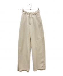 NOUNLESS（ナウンレス）の古着「ルーズ ラウンド スリットパンツ」｜ミルク