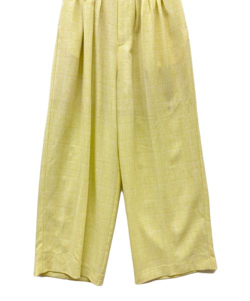 Ameri（アメリ）Ameri (アメリ) LIGHT TWEED MANY TUCK PANTS イエロー サイズ:S 未使用品の古着・服飾アイテム