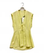 Ameriアメリ）の古着「LIGHT TWEED WAIST SHAPE TOP」｜イエロー
