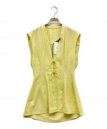 Ameri（アメリ）の古着「LIGHT TWEED WAIST SHAPE TOP」｜イエロー