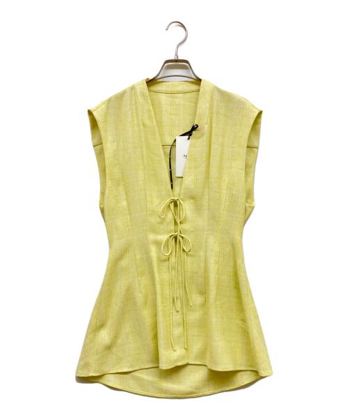 Ameri（アメリ）Ameri (アメリ) LIGHT TWEED WAIST SHAPE TOP イエロー サイズ:Free 未使用品の古着・服飾アイテム