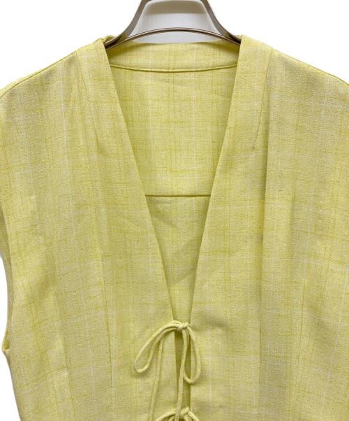 Ameri（アメリ）Ameri (アメリ) LIGHT TWEED WAIST SHAPE TOP イエロー サイズ:Free 未使用品の古着・服飾アイテム