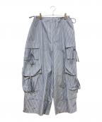 MAISON SPECIALメゾンスペシャル）の古着「Ribbon Design Cargo Pants」｜ブルー