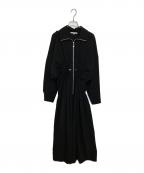 UN3D.アンスリード）の古着「WAVE SHIRRING JUMP SUIT」｜ブラック