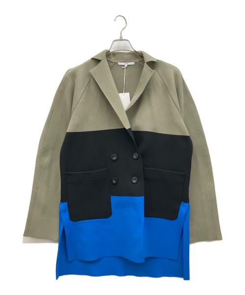 UN3D.（アンスリード）UN3D. (アンスリード) スクエアショルダーニットジャケット MIX サイズ:36の古着・服飾アイテム