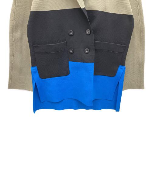 UN3D.（アンスリード）UN3D. (アンスリード) スクエアショルダーニットジャケット MIX サイズ:36の古着・服飾アイテム