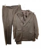 Brilla per il gusto×ERMENEGILDO ZEGNAブリッラ ペル イルグースト×エルメネジルド・ゼニア）の古着「チョークストライプ ダブルブレスト スーツ」｜ブラウン