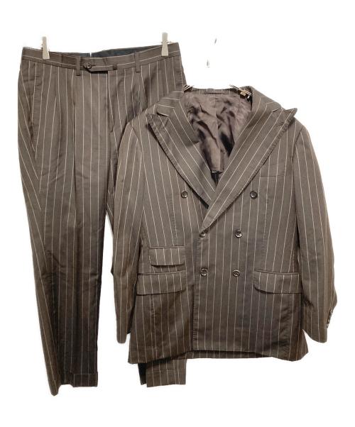 Brilla per il gusto（ブリッラ ペル イルグースト）Brilla per il gusto (ブリッラ ペル イルグースト) ERMENEGILDO ZEGNA (エルメネジルド・ゼニア) チョークストライプ ダブルブレスト スーツ ブラウン サイズ:50の古着・服飾アイテム