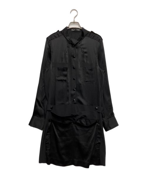 BALENCIAGA.SILK（バレンシアガ.シルク）BALENCIAGA.SILK (バレンシアガ.シルク) ボタンデザイン シルクワンピース ブラック サイズ:34の古着・服飾アイテム