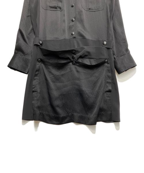 BALENCIAGA.SILK（バレンシアガ.シルク）BALENCIAGA.SILK (バレンシアガ.シルク) ボタンデザイン シルクワンピース ブラック サイズ:34の古着・服飾アイテム