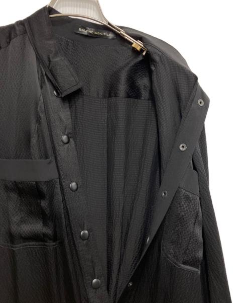 BALENCIAGA.SILK（バレンシアガ.シルク）BALENCIAGA.SILK (バレンシアガ.シルク) ボタンデザイン シルクワンピース ブラック サイズ:34の古着・服飾アイテム
