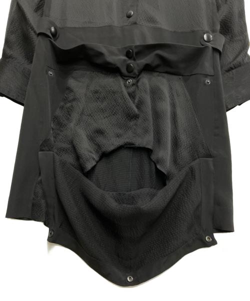 BALENCIAGA.SILK（バレンシアガ.シルク）BALENCIAGA.SILK (バレンシアガ.シルク) ボタンデザイン シルクワンピース ブラック サイズ:34の古着・服飾アイテム